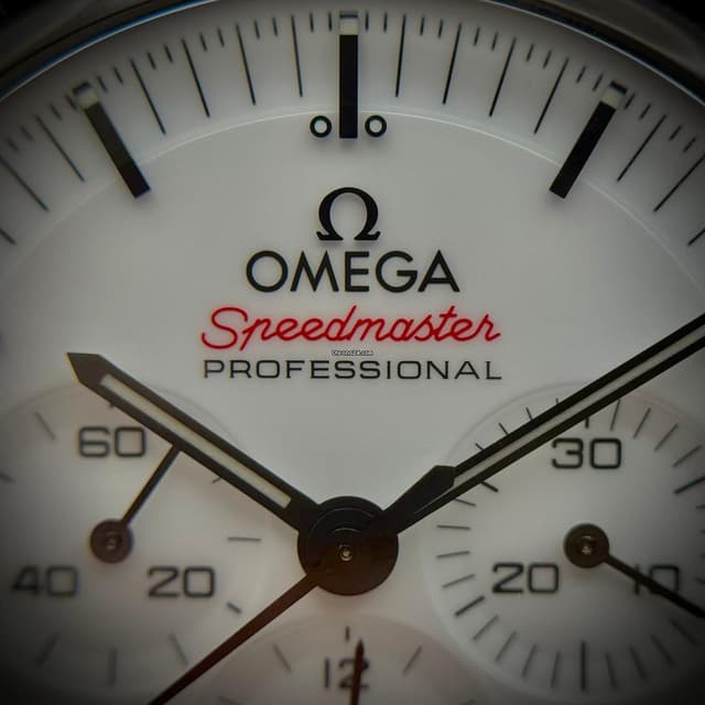 Omega Speedmaster Moonwatch White Dial Close-up