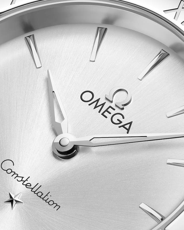 Omega Constellation 28mm Steel Dial Close-up