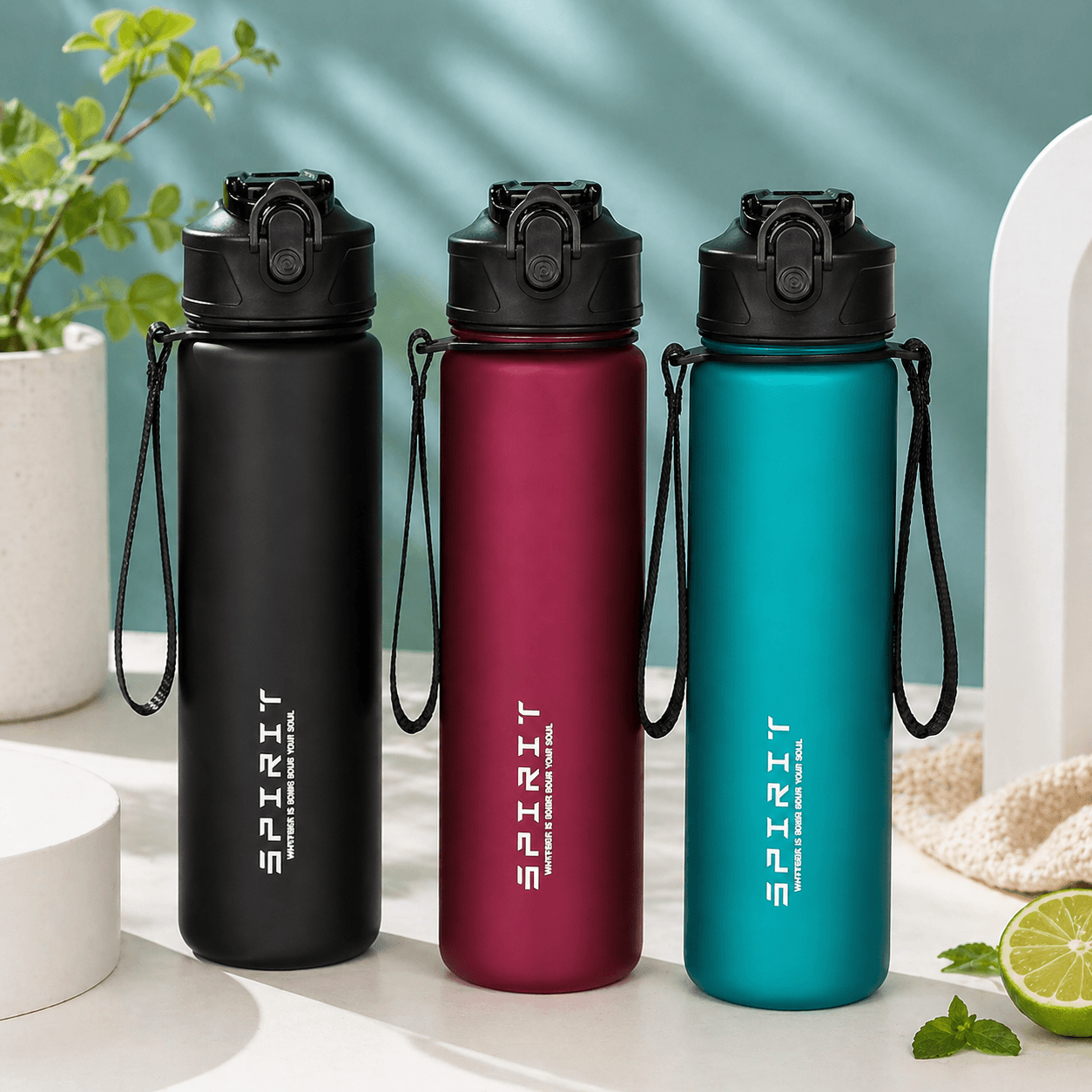 spirit sipper water bottle set stylish bpa free leak proof hydration bottles for gym and daily use
