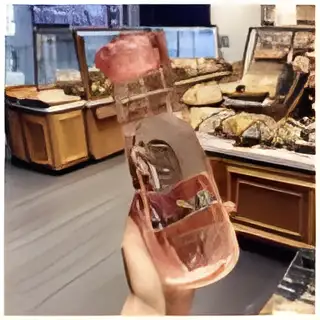 Orange Smart Crystal Glass Colored Travel Water Bottle 500ML lightweight stylish reusable bottle with crystal texture design