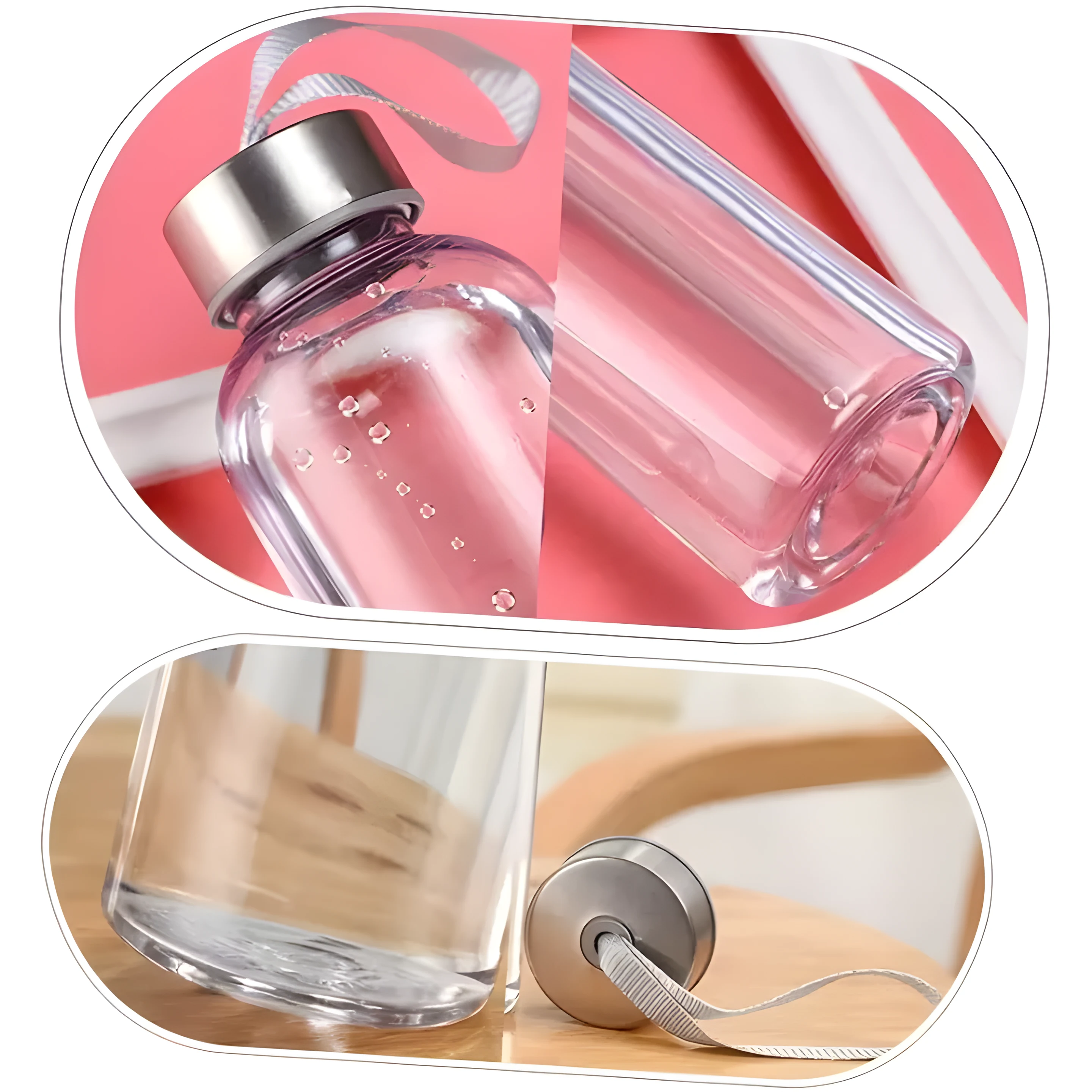 Premium stainless steel leakproof lid for Korean aesthetic glass water bottle