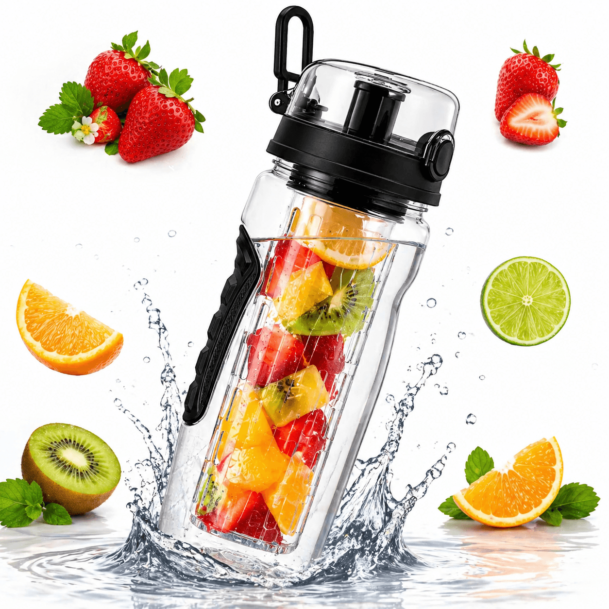 black fruit infuser water bottle 32oz BPA free leakproof sports gym water bottle Pakistan