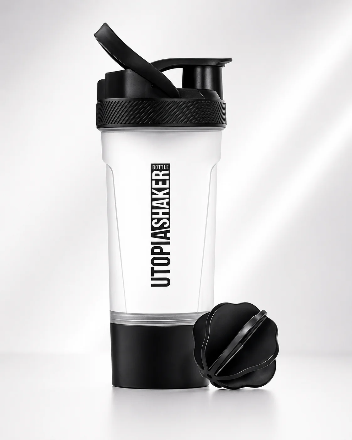 White Utopia Protein Shaker Bottle – Leak-Proof, BPA-Free for On-the-Go Hydration