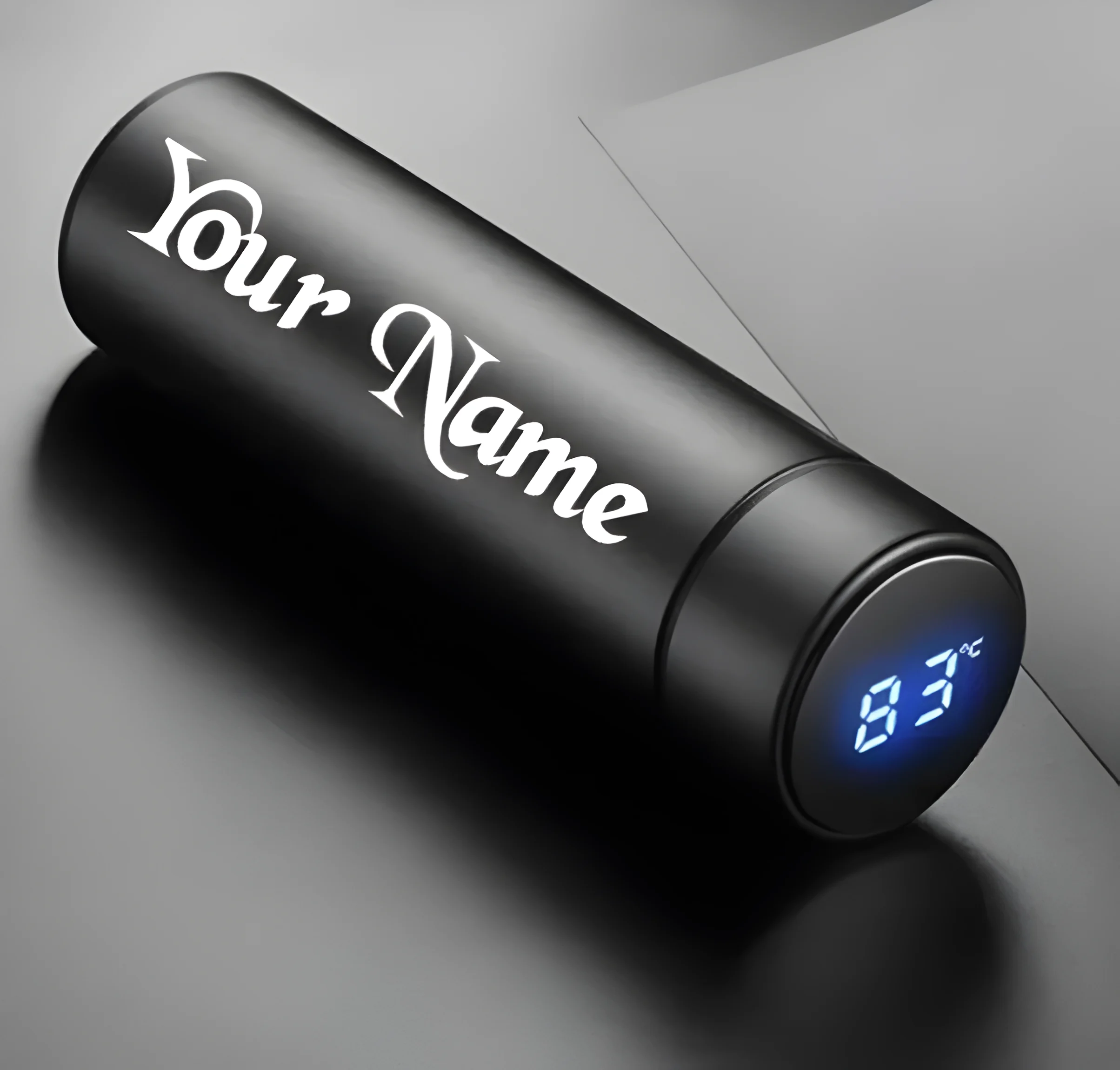 LED Water Bottle 500ml – sleek portable hydration bottle with glowing LED cap, durable and stylish for gym, office, and outdoor use