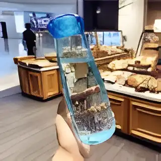 Blue Smart Crystal Glass Colored Travel Water Bottle 500ML fancy aesthetic leakproof reusable bottle for school office and travel
