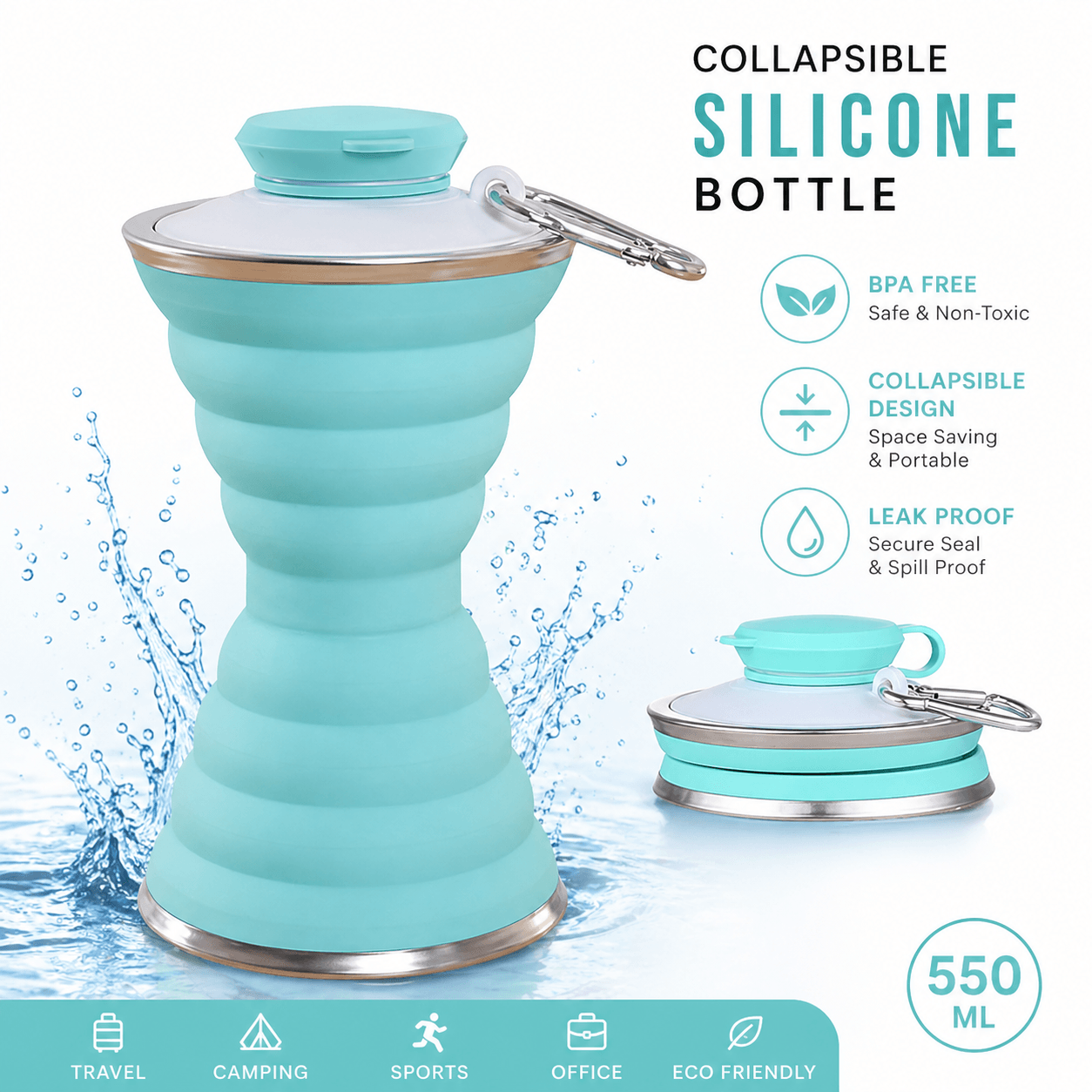24 oz BPA-Free Water Bottle in Hand for Easy Hydration